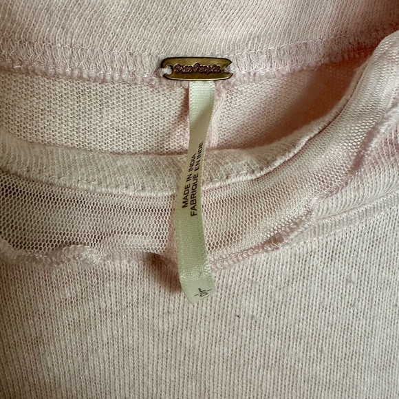 Free People Pink Ruffled Top - Picture 2 of 4